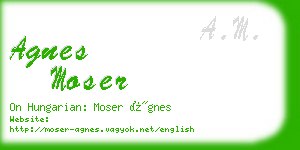 agnes moser business card